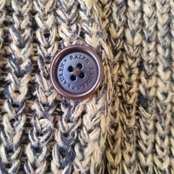 Lauren Ralph Lauren Cardigan Small Chunky Knit Linen Cotton Minimalist Grandpa - Picture 6 of 8